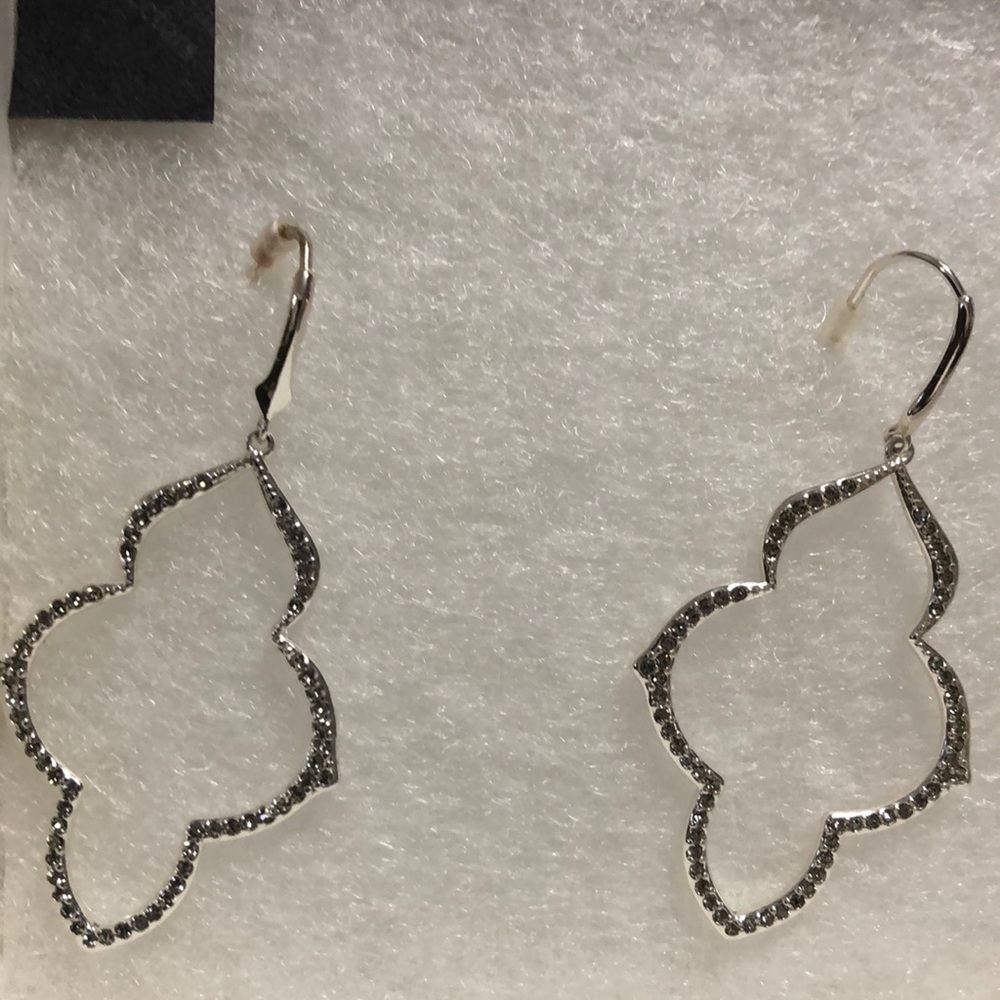 Stella & Dot Pave Arabesque Chandeliers in Silver